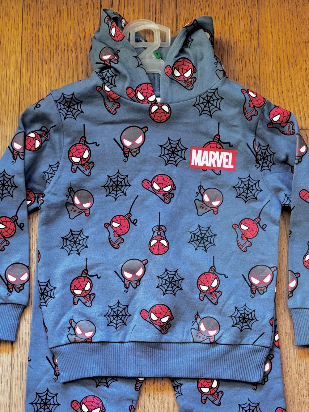 Boys Spider-Man Blue Hoodie & Jogger Fleece Set NWT - Size 5 - Picture 3 of 5